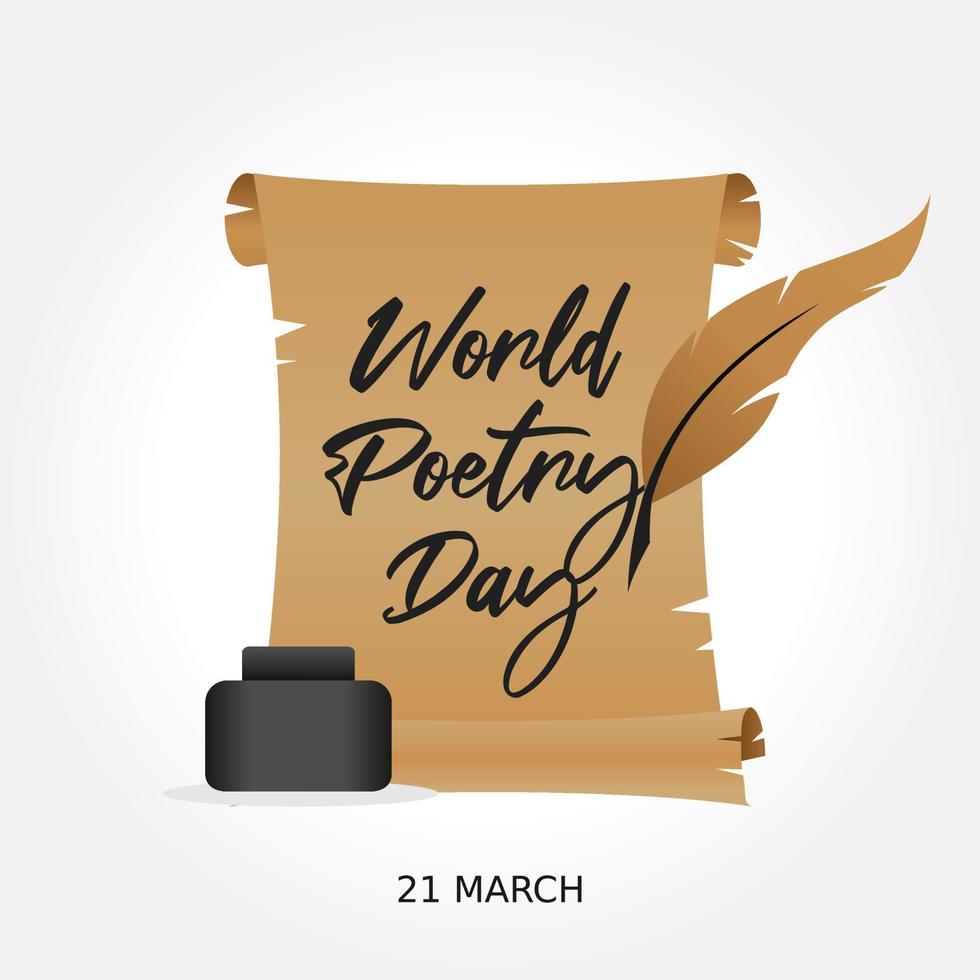 illustrazione vettoriale della giornata mondiale della poesia