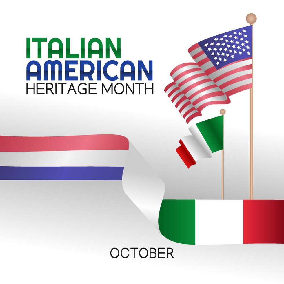 italia - illustrazione vettoriale del mese del patrimonio americano