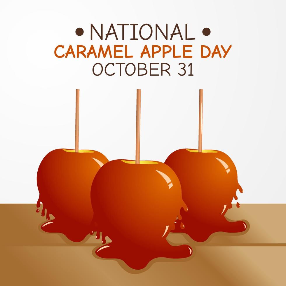 illustrazione vettoriale del giorno della mela al caramello nazionale