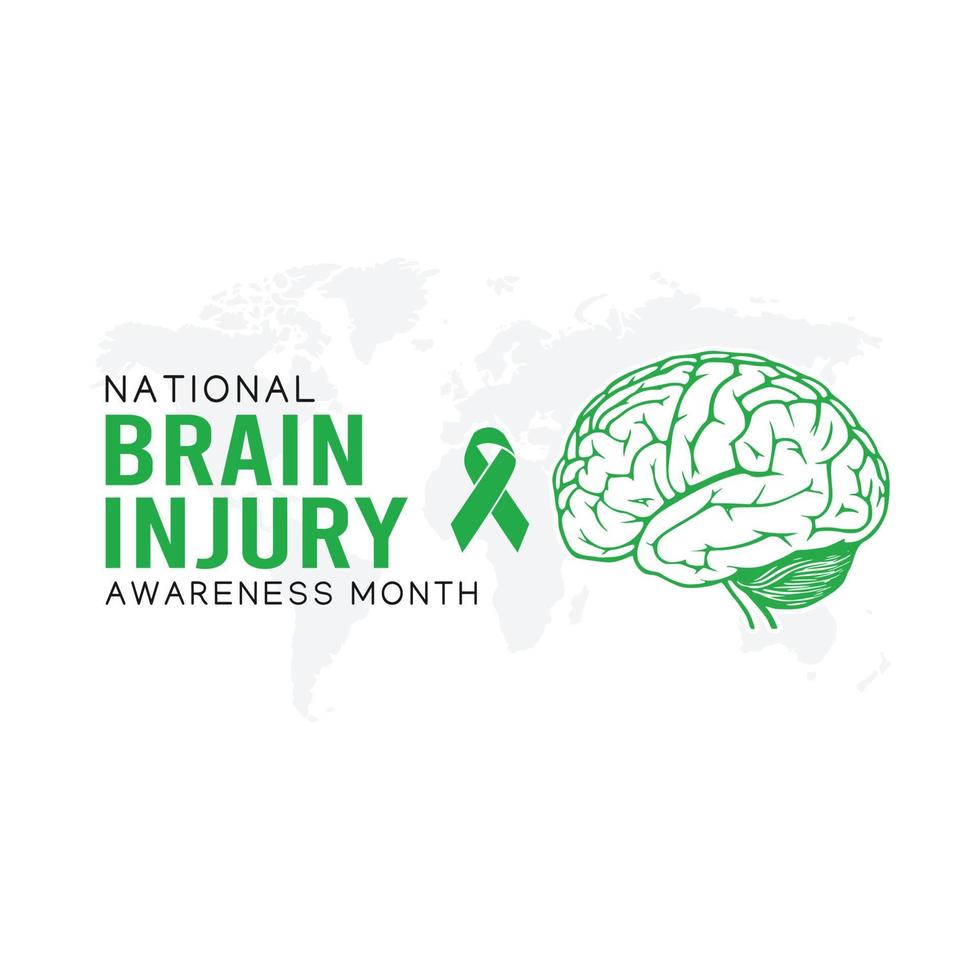illustrazione vettoriale del mese nazionale di consapevolezza delle lesioni cerebrali