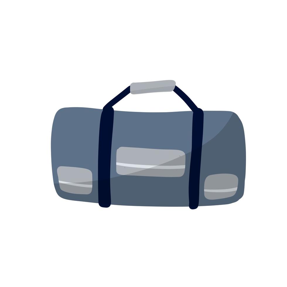 borsa da palestra sportiva. bagaglio blu. illustrazione del fumetto piatto vettore