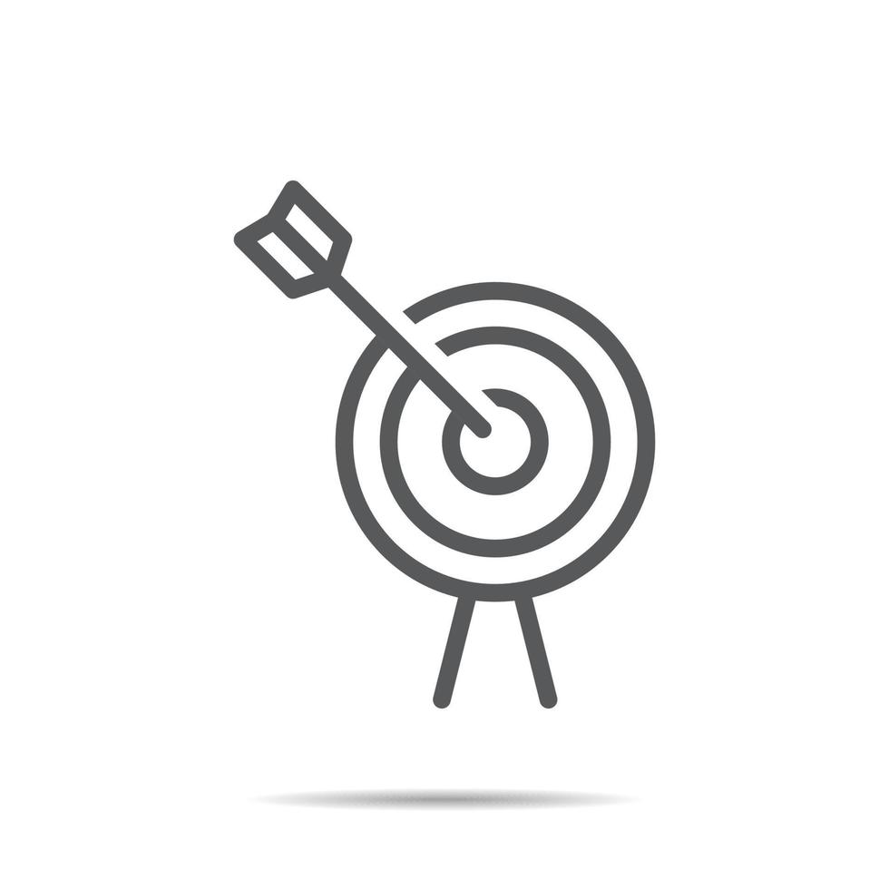 illustrazione vettoriale della linea dell'icona del target di successo