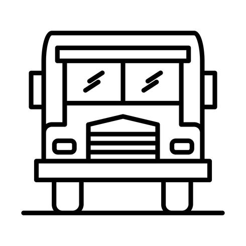Linea di autobus icona nera vettore