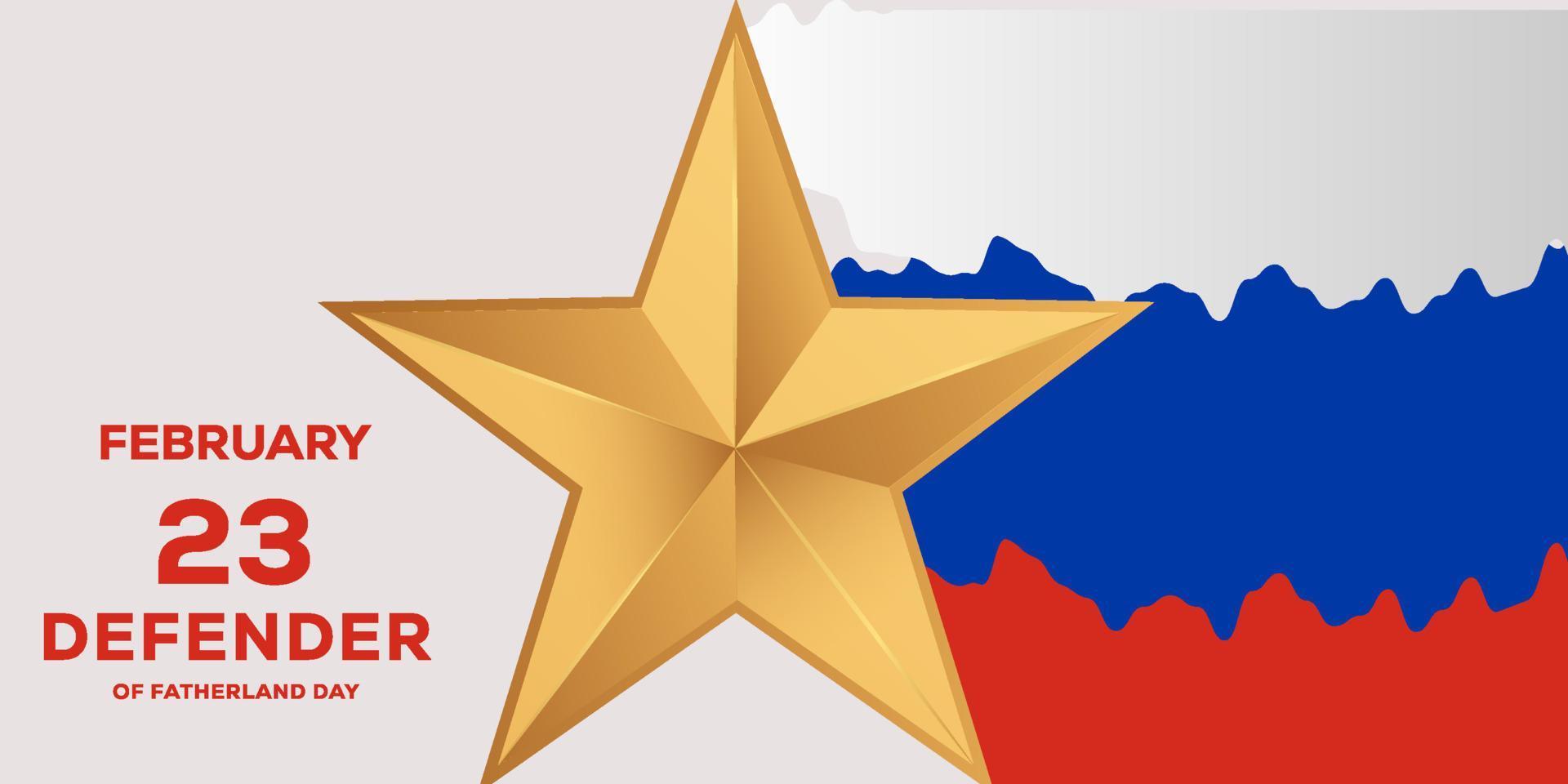 difensore l'illustrazione della priorità bassa del giorno della patria con la stella e il colore della bandiera russa vettore