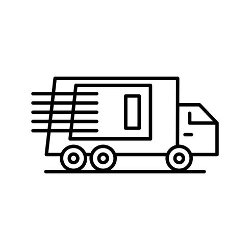 icona di camion linea nera vettore