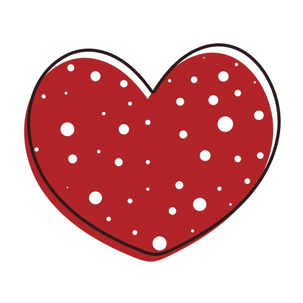 cuore rosso in piselli bianchi illustrazione vettoriale isolato