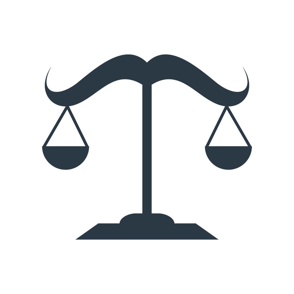 baffi con equilibrio legge logo simbolo icona grafica vettoriale illustrazione idea creativa