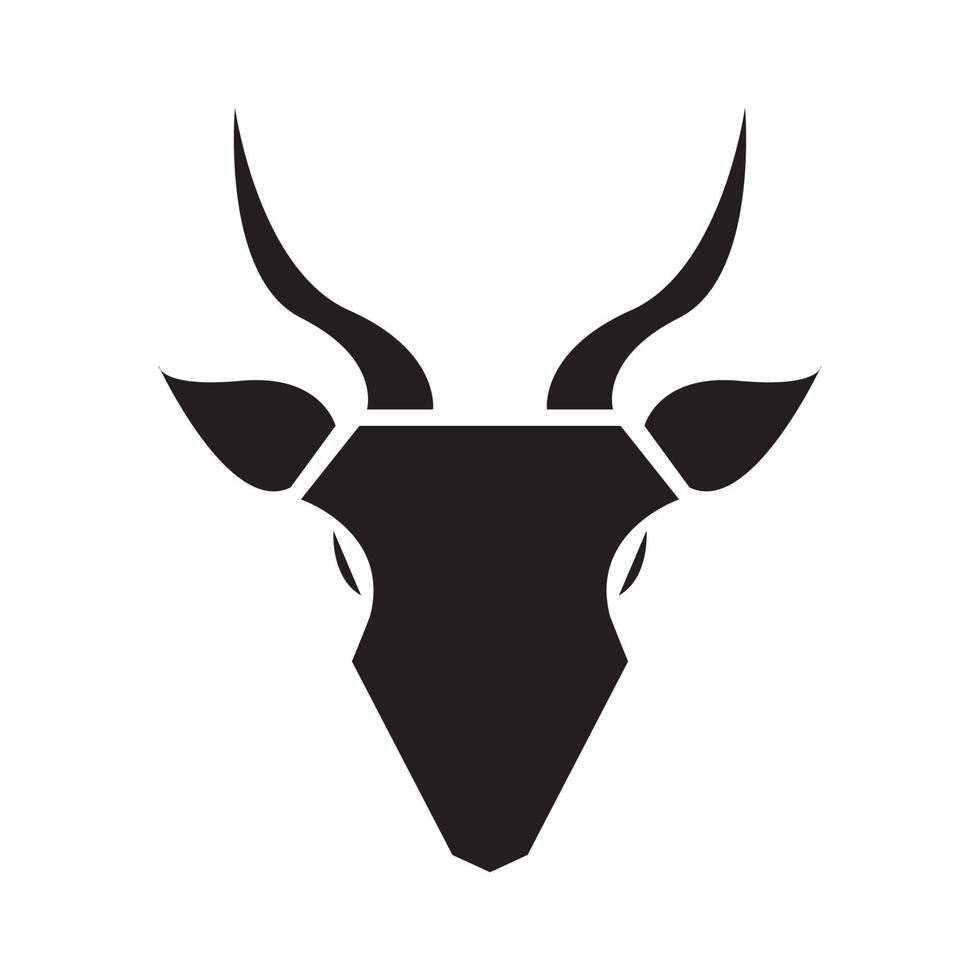isolato testa nera mucca poligono logo design grafico vettoriale simbolo icona illustrazione idea creativa