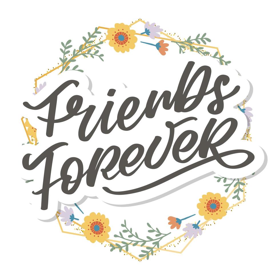 migliore amica per sempre il giorno dell'amicizia sorella dell'anima con il cuore lettering design migliore amica forewer bff besties vettore