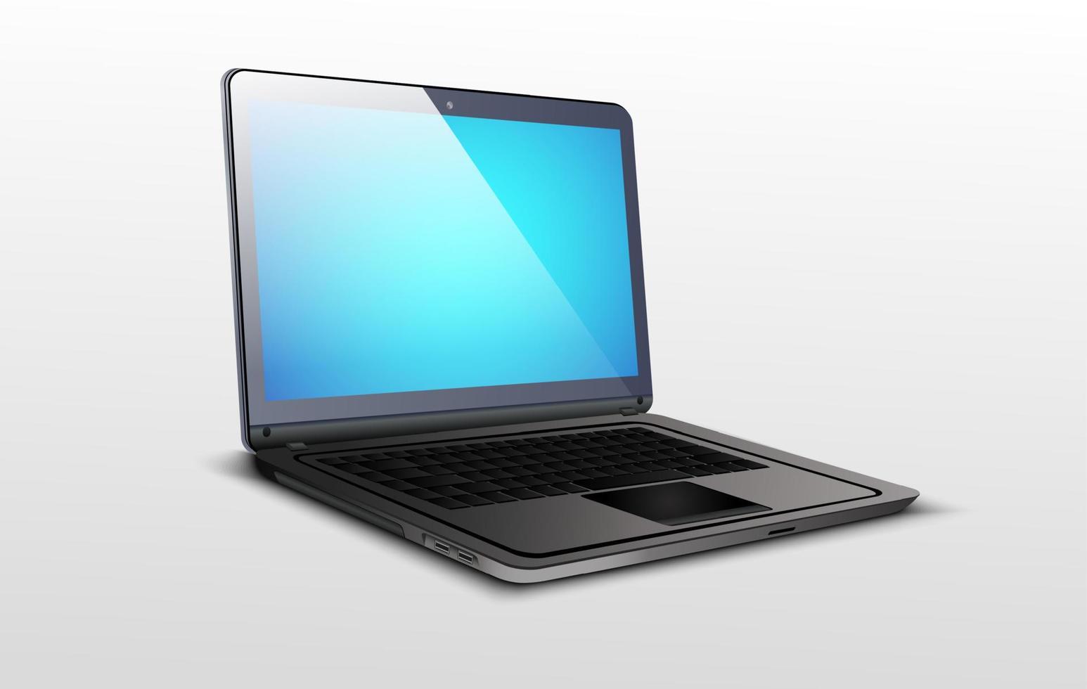 schermare un laptop con grafica blu vettore