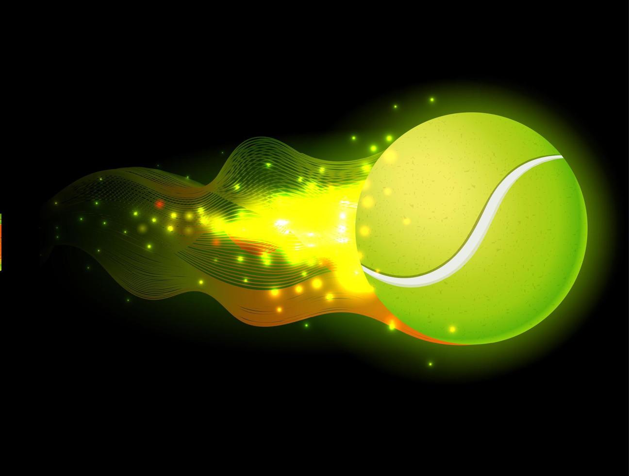 palla da tennis fiammeggiante vettore