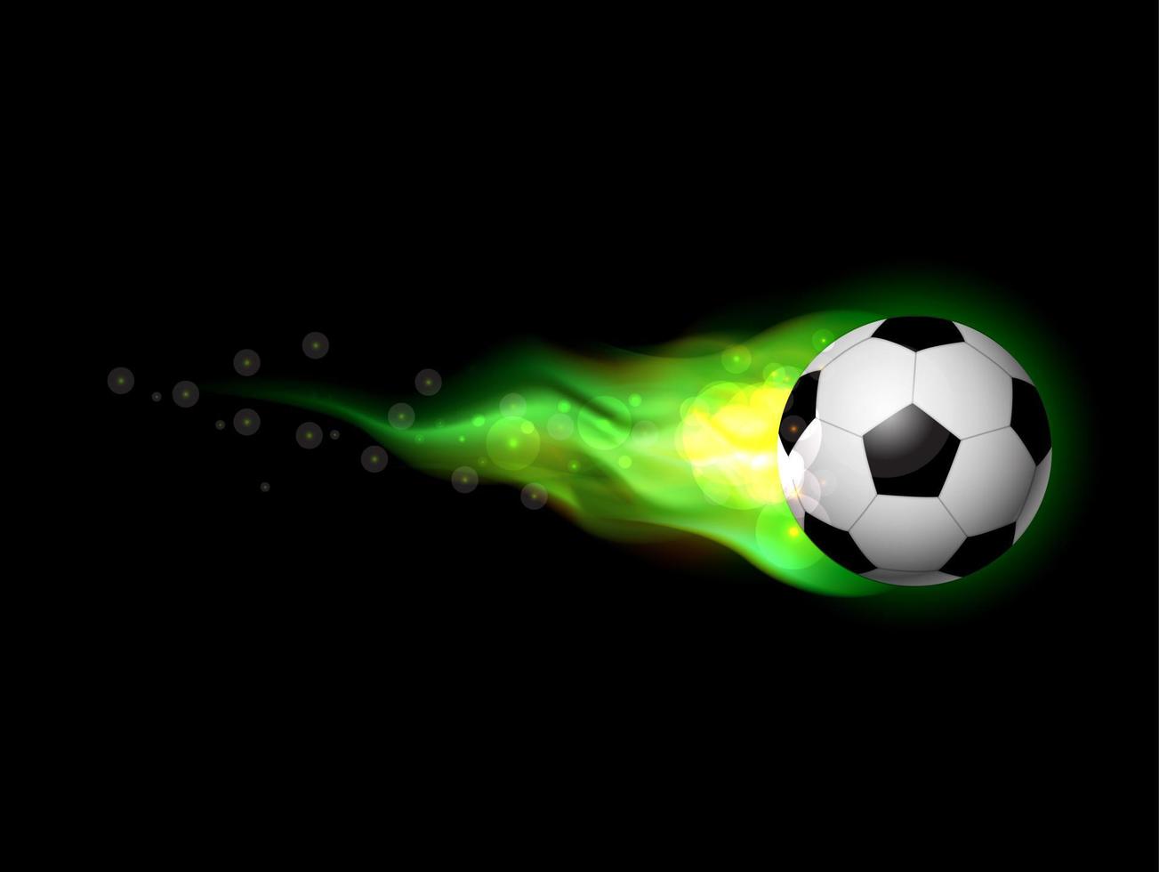 pallone da calcio fiammeggiante vettore