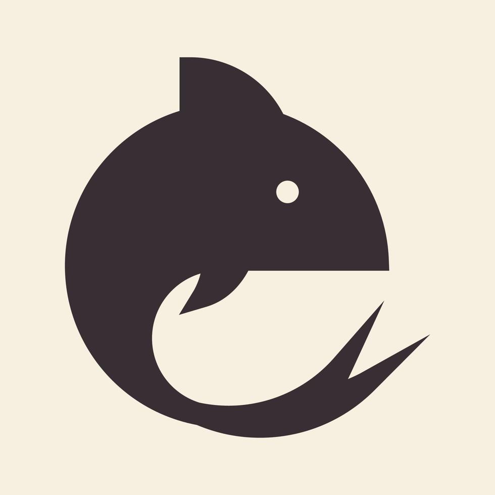 piccolo pesce geometrico hipster logo simbolo icona grafica vettoriale illustrazione idea creativa