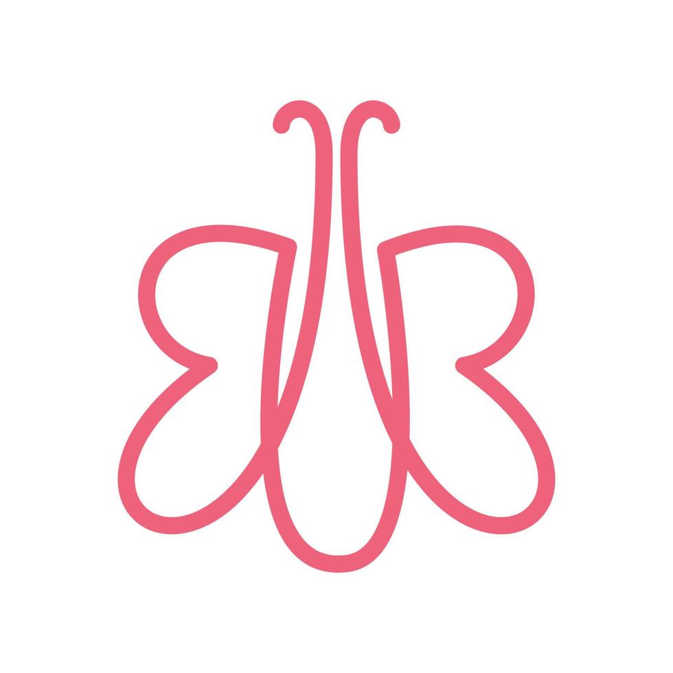 illustrazione grafica vettoriale dell'icona del simbolo del logo della forma della farfalla carina unica della linea semplice