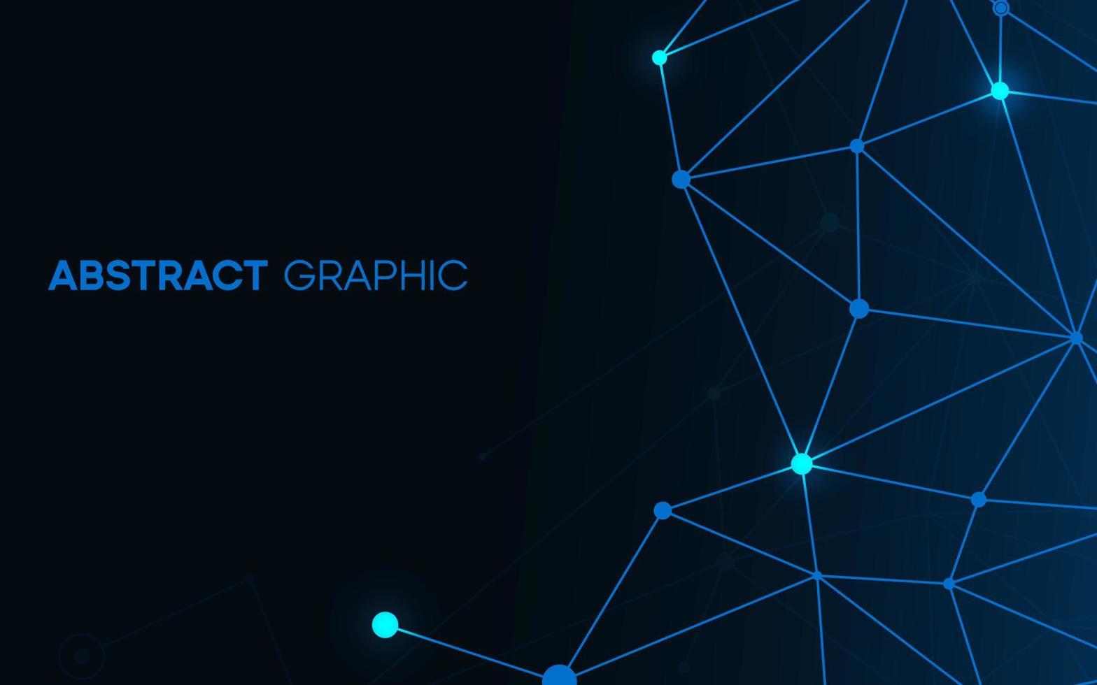 sfondo blu con punto luce. rete di linee del plesso per la grafica del sito web. modello digitale del DNA complesso vettore