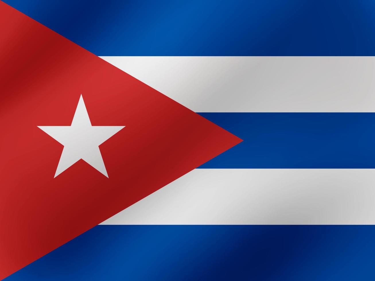 illustrazione ondulata realistica di vettore del design della bandiera di Cuba
