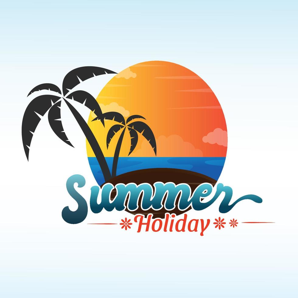 design del logo per le vacanze estive. illustrazione vettoriale. vettore