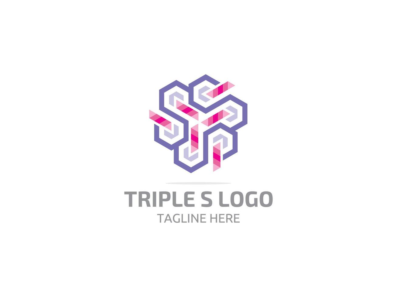 modello alfabeto lettera logo triple s gratuito vettore