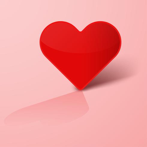 Il San Valentino con la carta del cuore ha tagliato il fondo. Amore cuore rosso decorativo. vettore