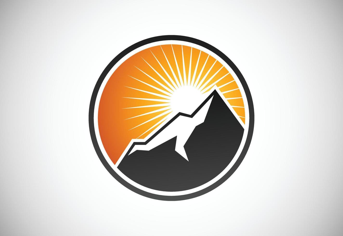 modello di progettazione del logo della montagna, simbolo del segno del logo della montagna vettore