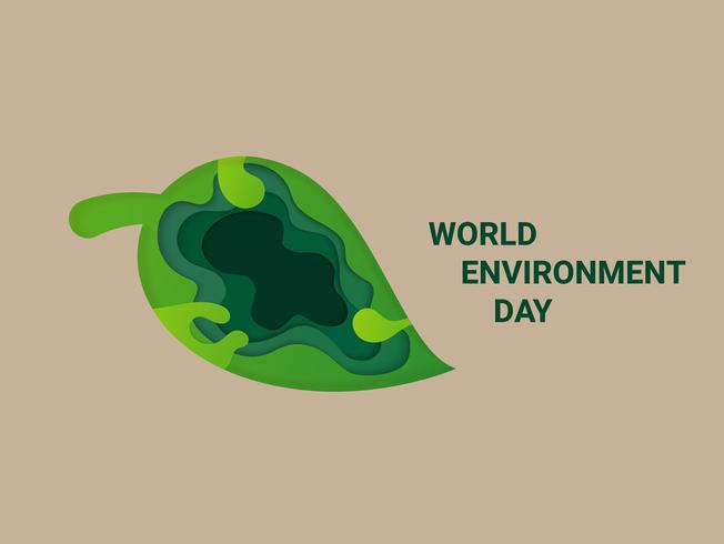 Salva il concetto di mondo pianeta terra. Giornata Mondiale per l&#39;Ambiente. testo ecologico e foglia verde naturale. vettore