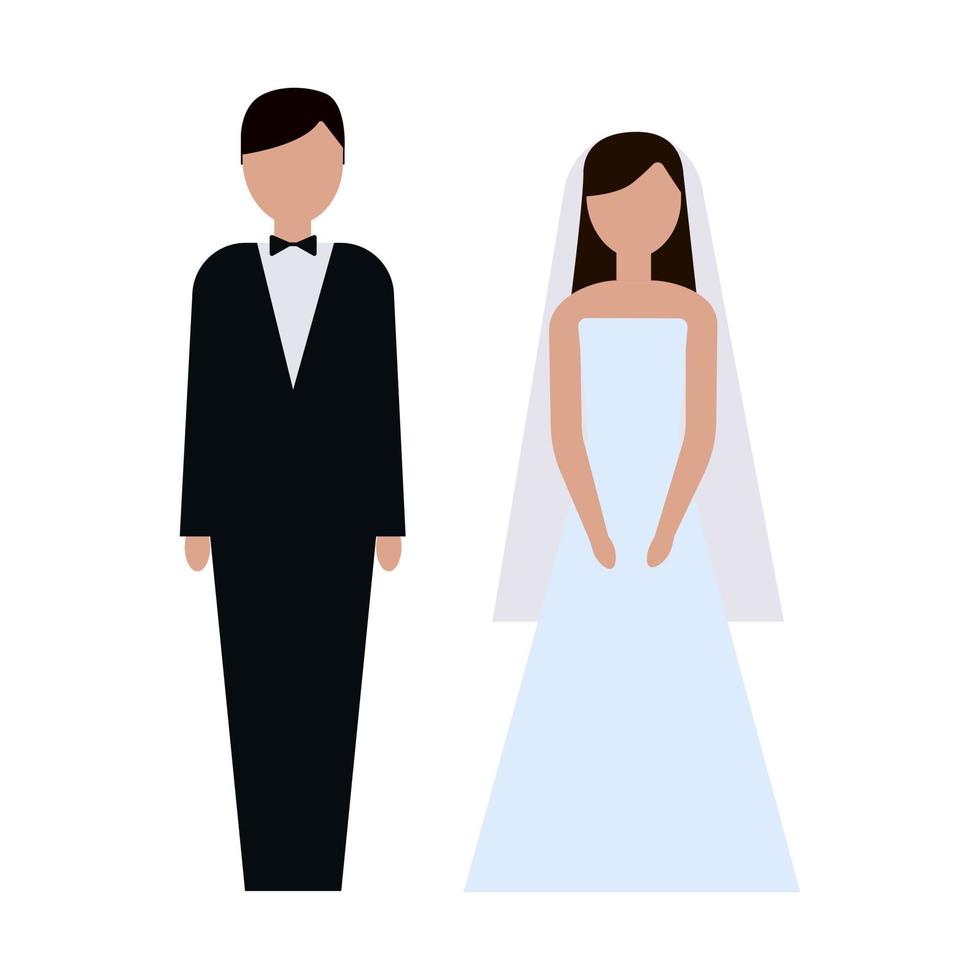 sposa e sposo. coppia. illustrazione della cerimonia di matrimonio vettore