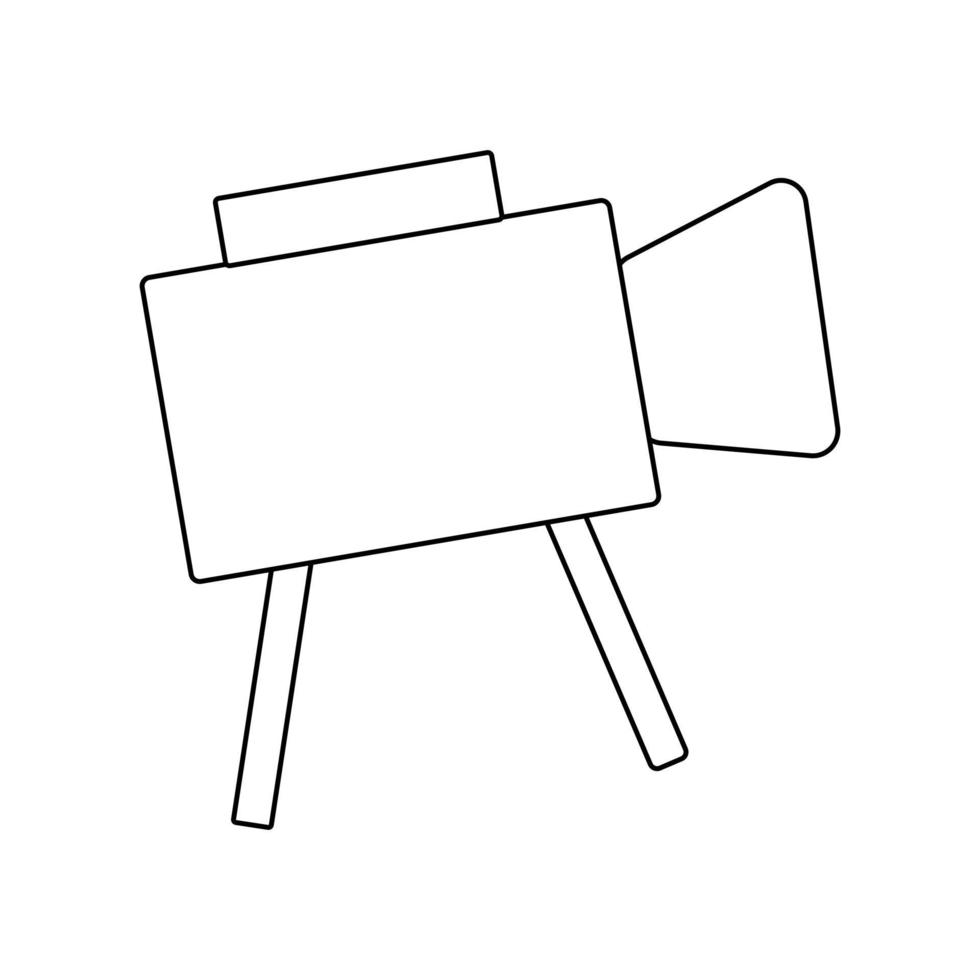 icona della videocamera di contorno. simbolo del registratore. pulsante web. vettore