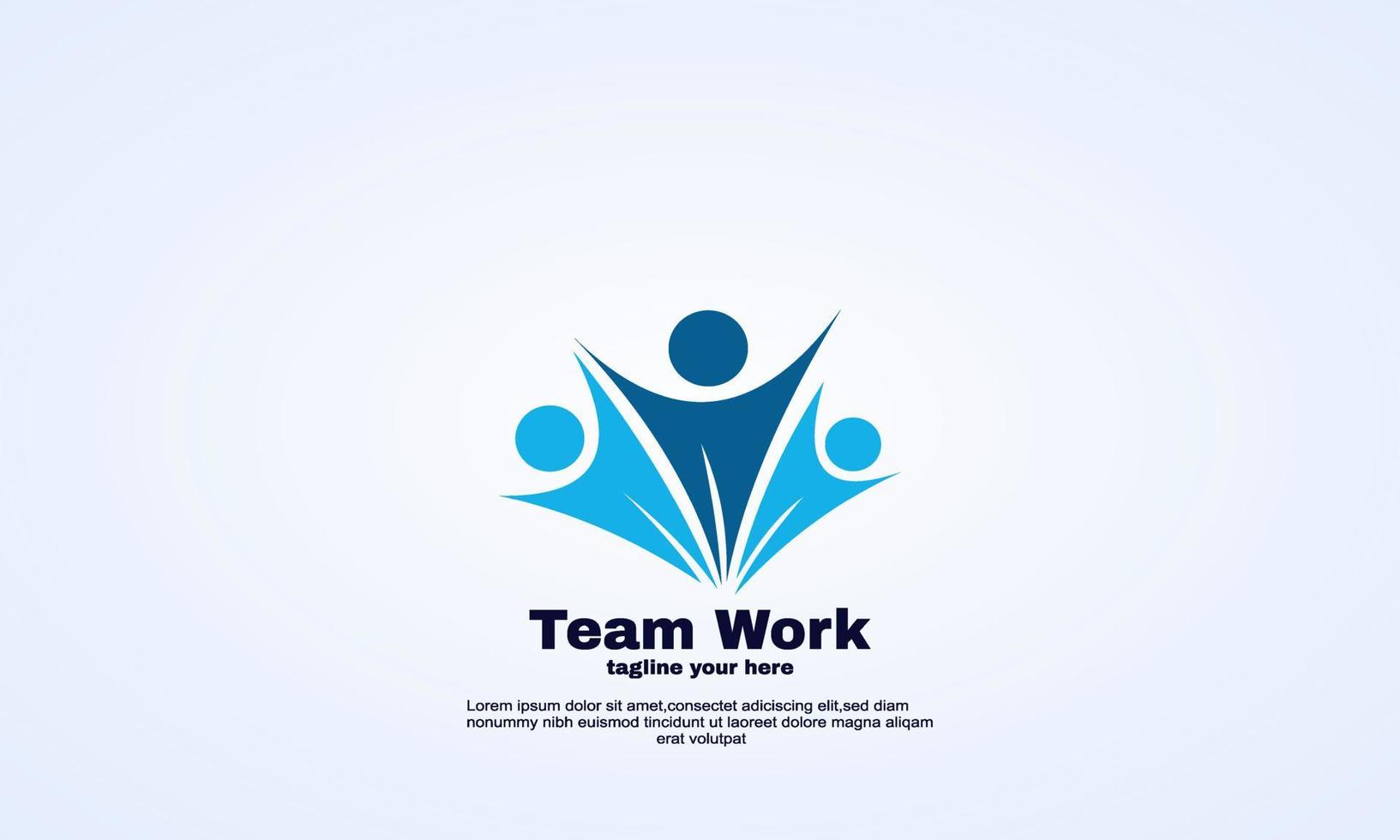 illustrazione vettoriale di design del logo del lavoro di squadra creativa colorata