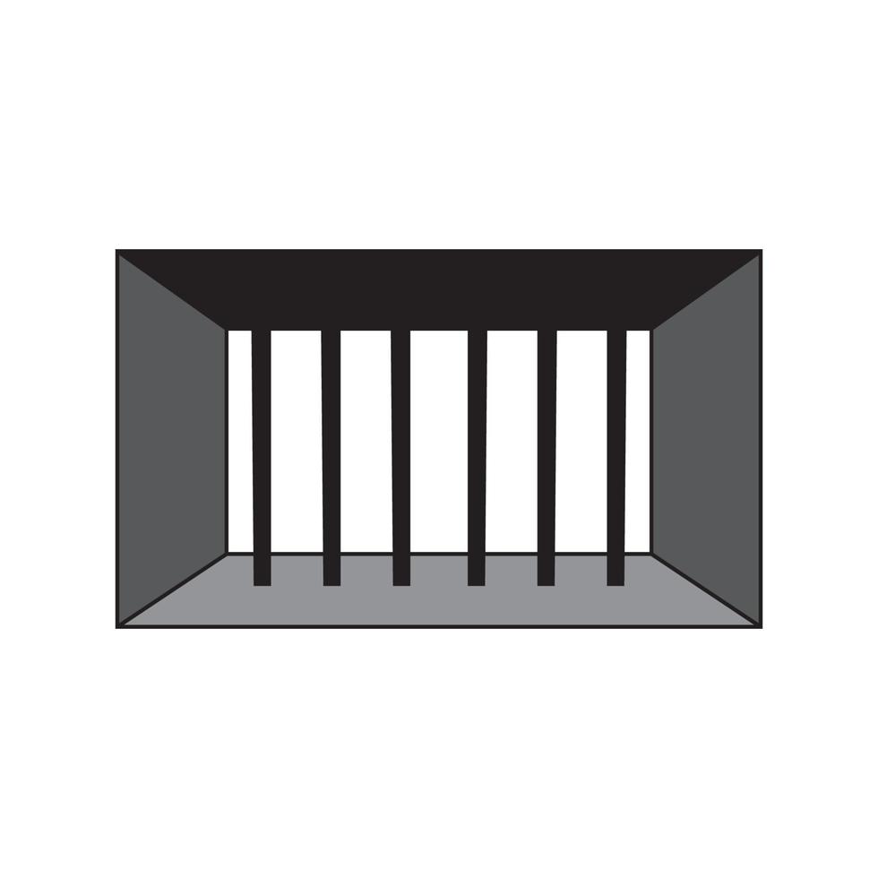 disegno dell'illustrazione vettoriale dell'icona del logo della prigione o del ferro della prigione
