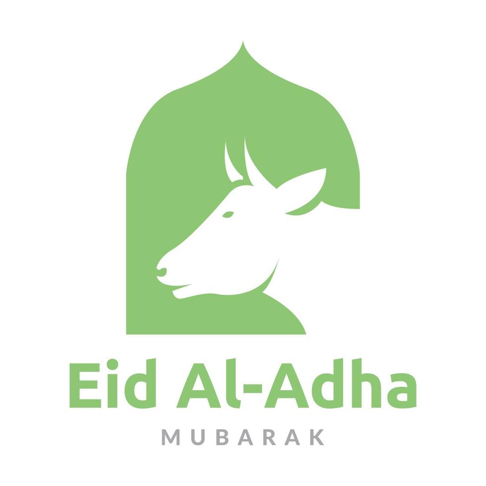 moschea verde con testa di mucca logo design grafico vettoriale simbolo icona illustrazione del segno idea creativa