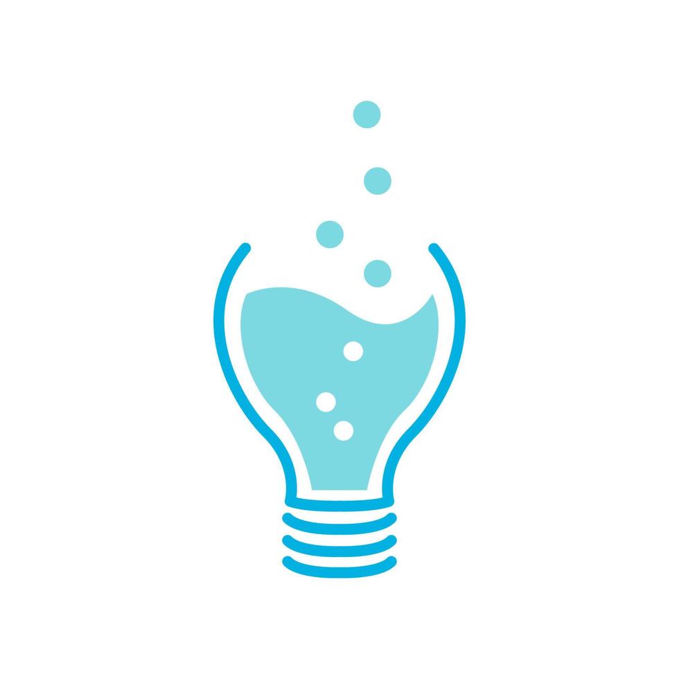 lampadina con logo scienza di laboratorio simbolo icona disegno grafico vettoriale