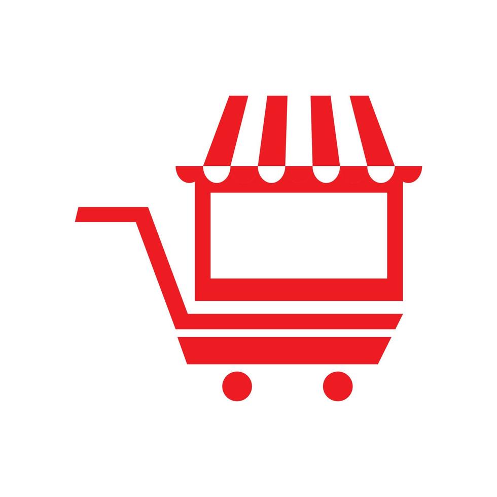 supporto del negozio con carrello logo minimalista simbolo icona grafica vettoriale illustrazione idea creativa