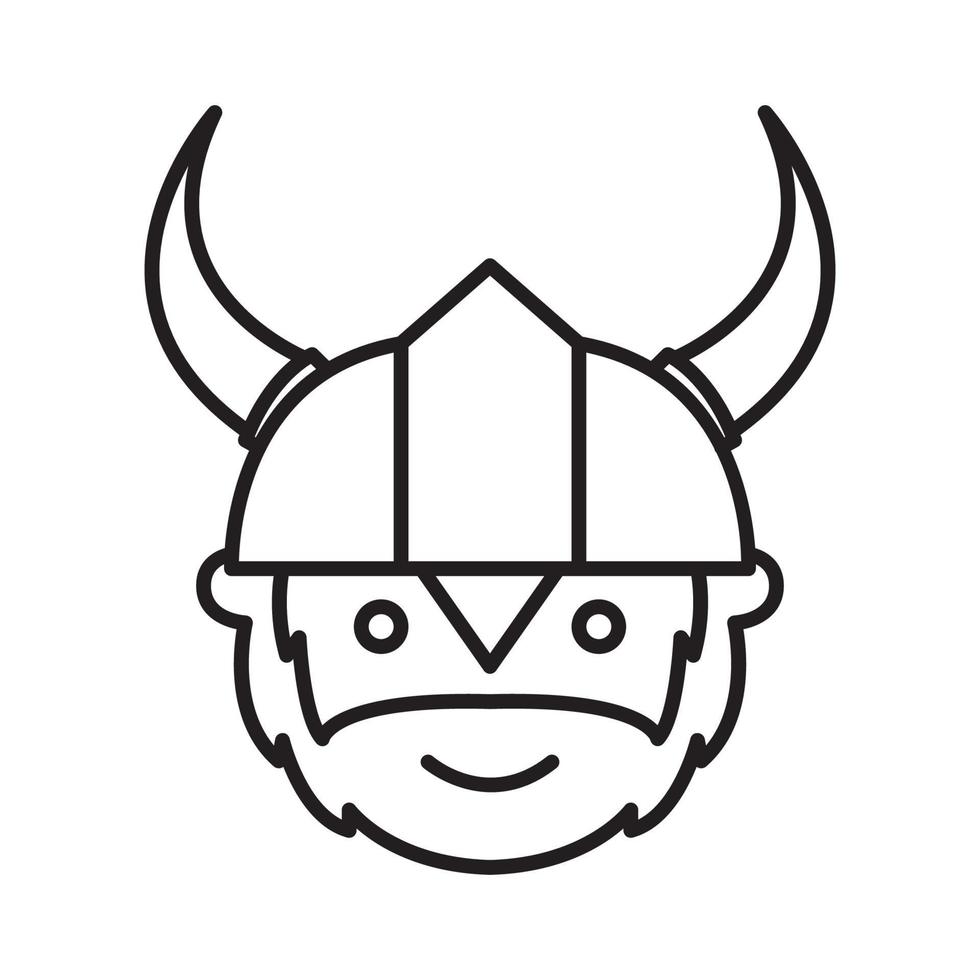 faccia ragazzo carino viking logo design grafico vettoriale simbolo icona segno illustrazione idea creativa