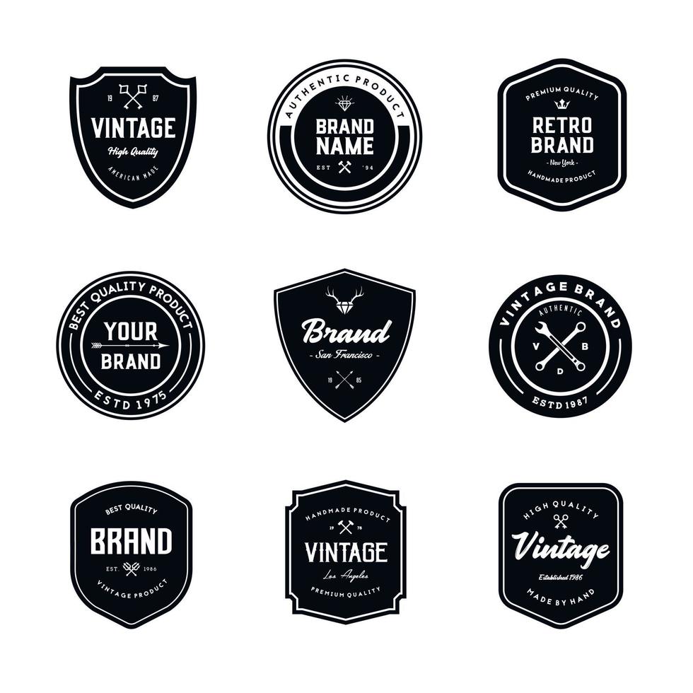 set di modelli di badge logo vintage vettore