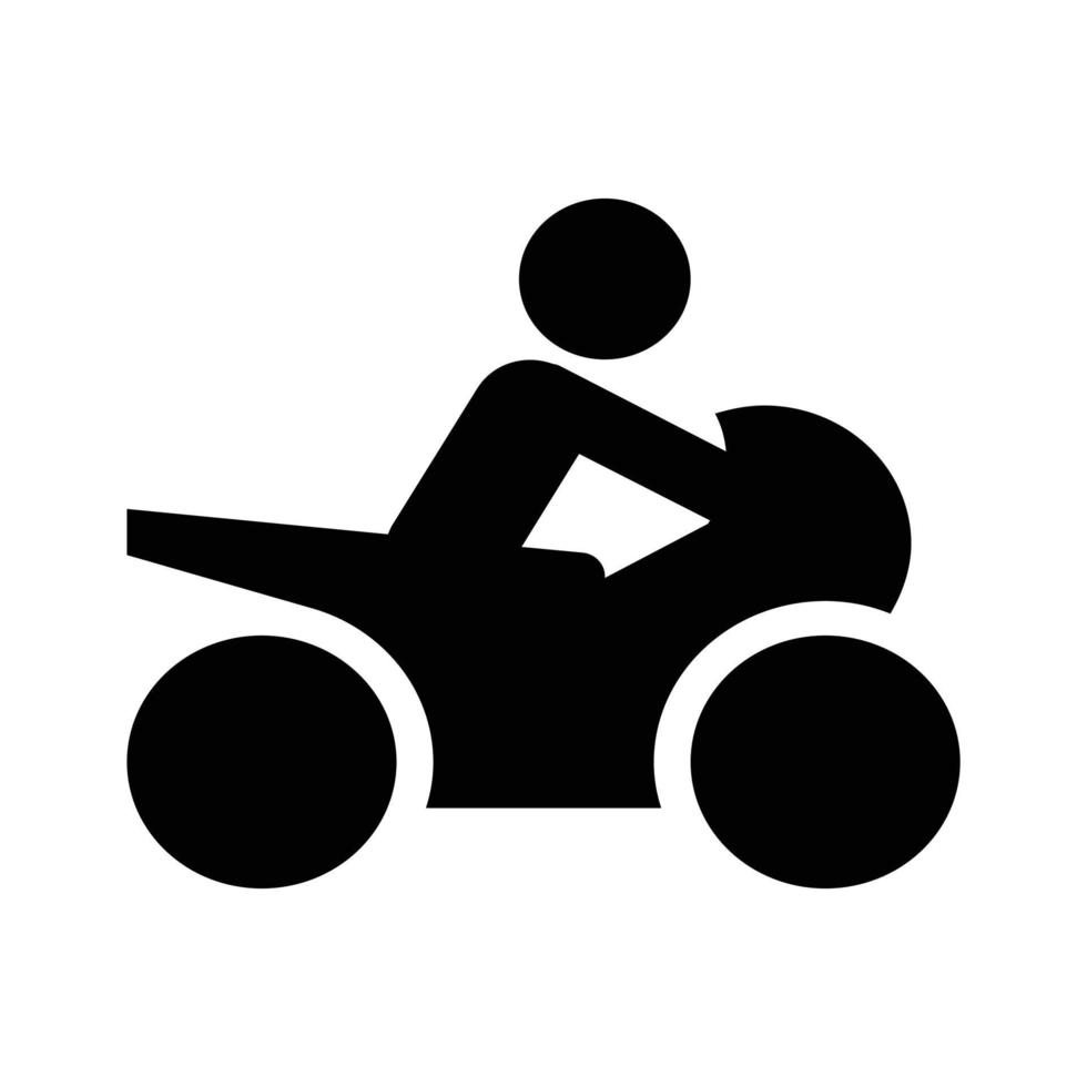 illustrazione del motociclista, icona del trasporto a due ruote vettore