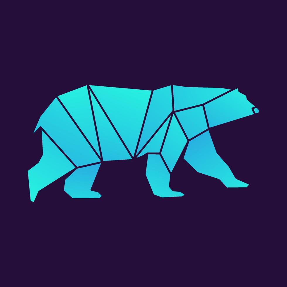 astratto orso polare a piedi gradiente logo simbolo icona vettore design grafico illustrazione idea creativa