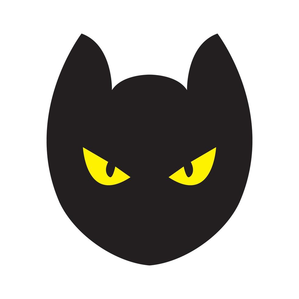 gatto nero con occhio giallo logo design grafico vettoriale simbolo icona illustrazione del segno idea creativa