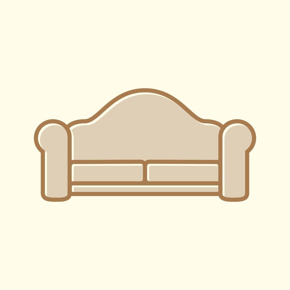 illustrazione del design dell'icona del vettore del logo moderno della linea del divano dei mobili interni