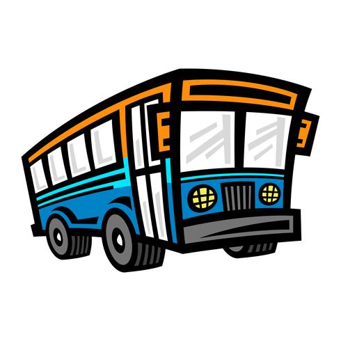 Icona di vettore del veicolo di transito del bus della città