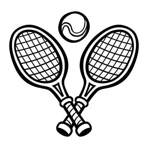 Racchetta da tennis e pallina da tennis vettore