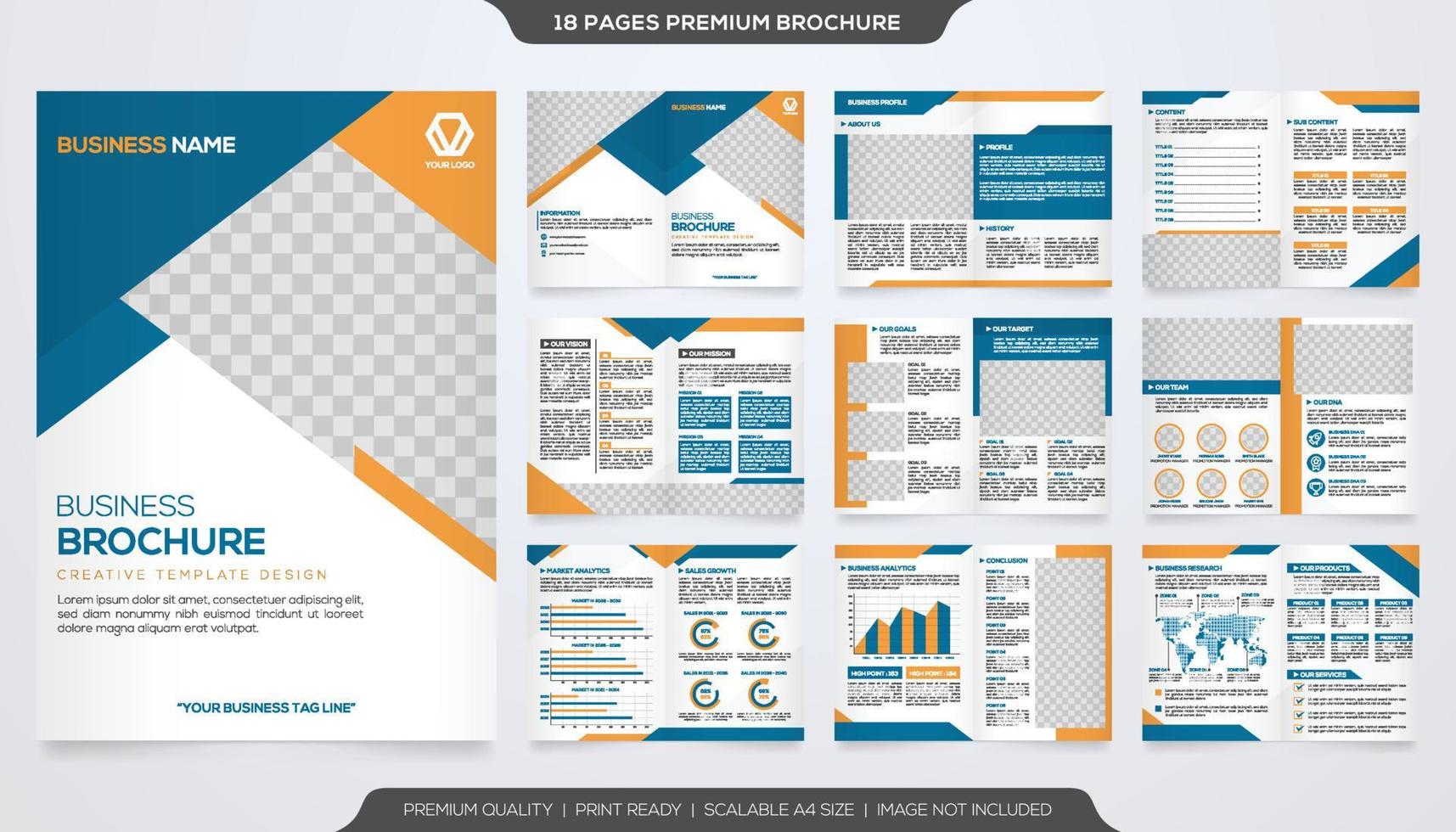 set di modello di brochure aziendale minimalista con stile semplice e layout moderno vettore