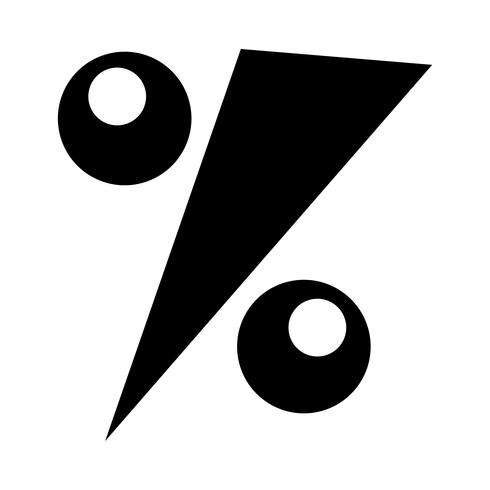 Icona simbolo matematico percentuale, grafico percentuale vettore