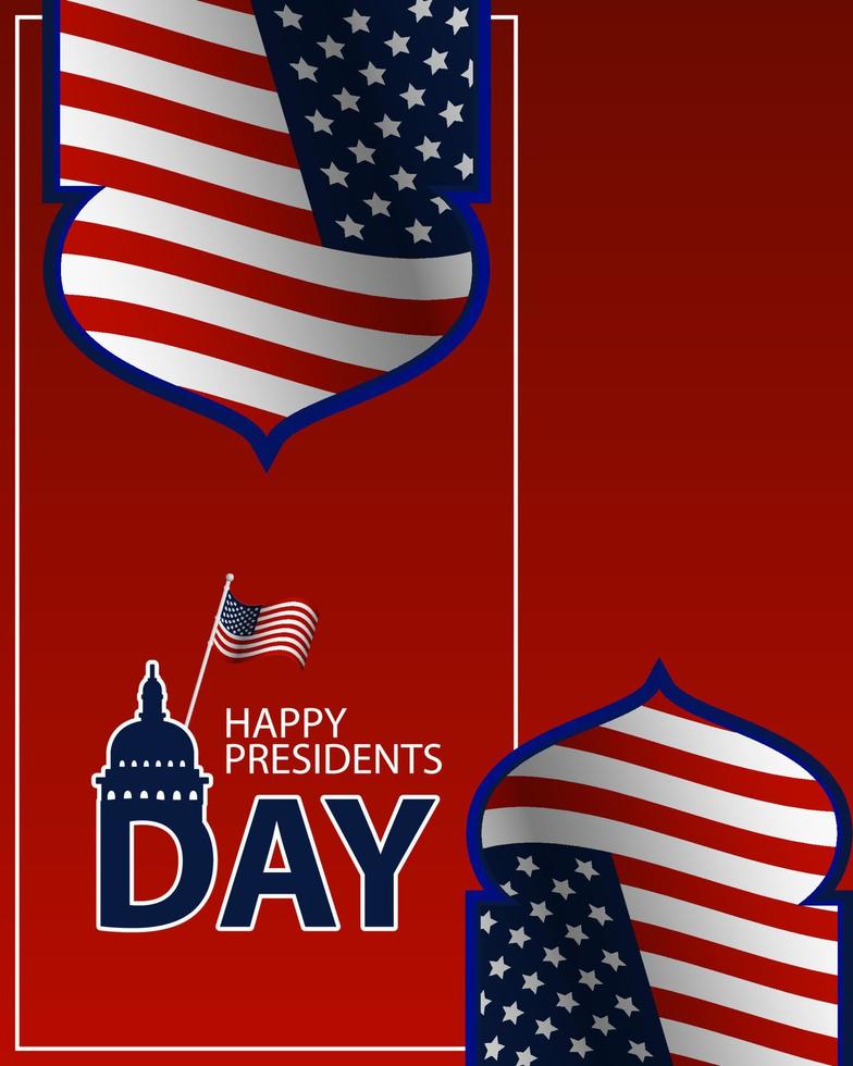 design dello sfondo del giorno del presidente. è adatto per poster, banner, inviti, pubblicità. vettore