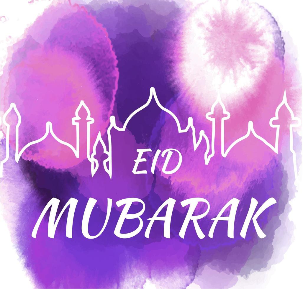 illustrazione vettoriale di eid al fitr festa tradizionale musulmana. eid mubarak. utilizzabile come sfondo o biglietti di auguri in colore viola