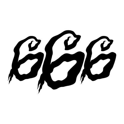 666 Lettering grafico vettore