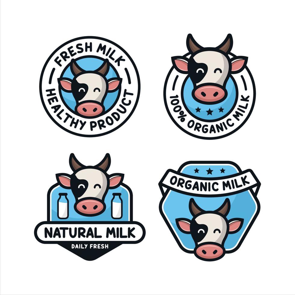 collezione logo design latte fresco vettore