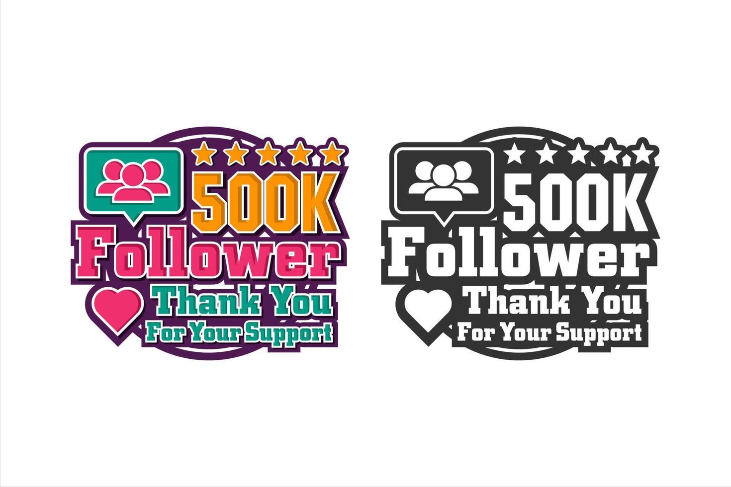 500.000 follower grazie al logo premium del design vettore