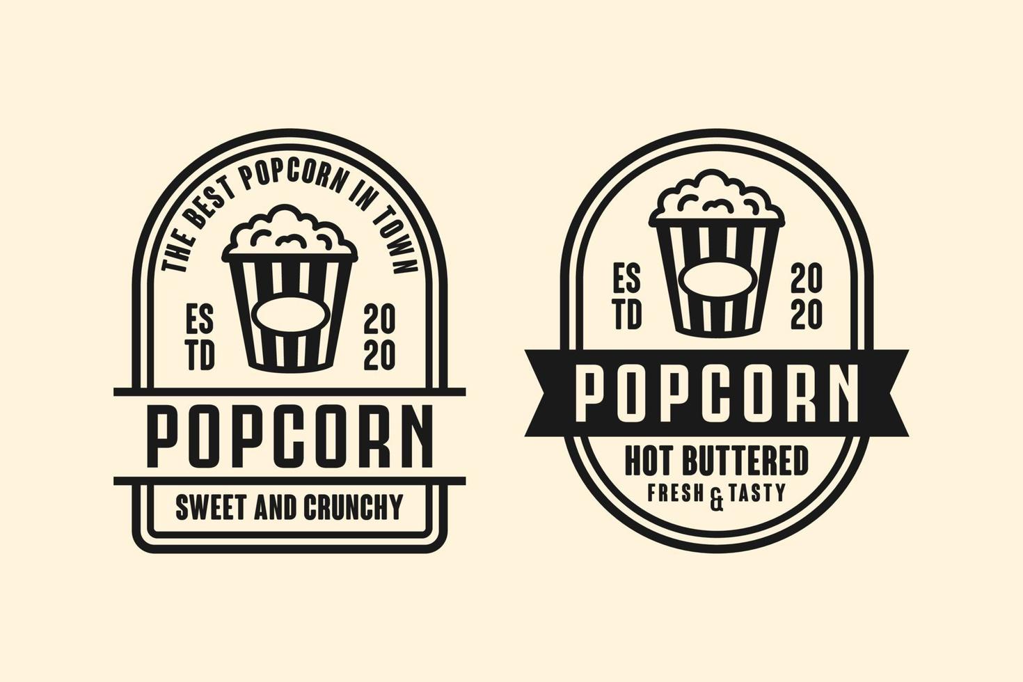 collezione di logo di disegno vettoriale popcorn