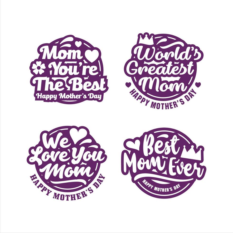 collezione di francobolli per etichette di design per la festa della mamma vettore