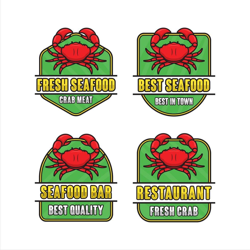 collezione di logo di design di granchio di pesce vettore